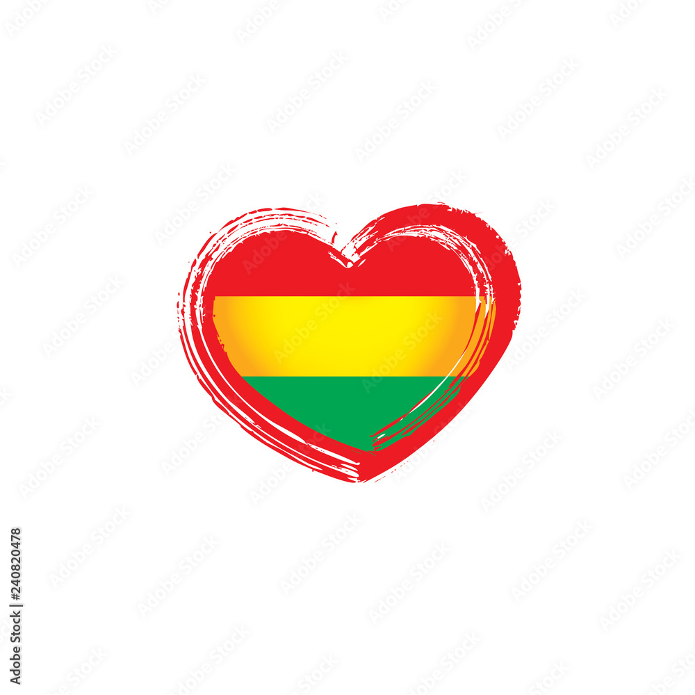 Bolivia flag, vector illustration on a white background. Bolivia flag, vector illustration on a white background.