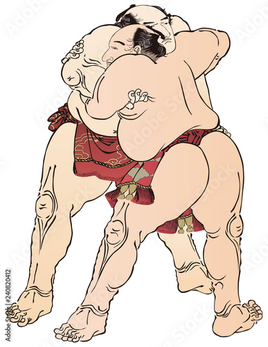 浮世絵　相撲取り　その1