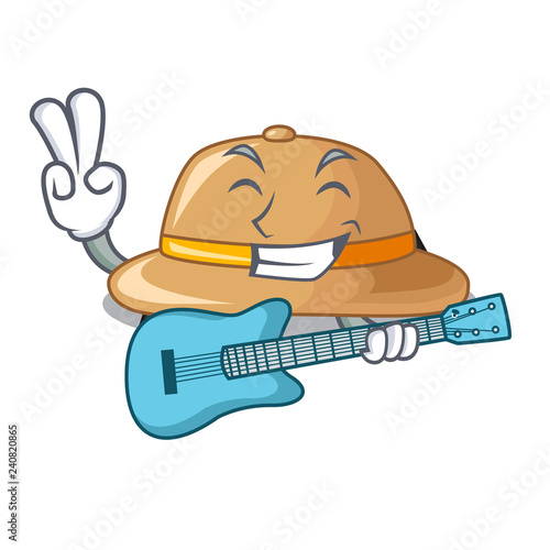 With guitar cork het located in table chacter