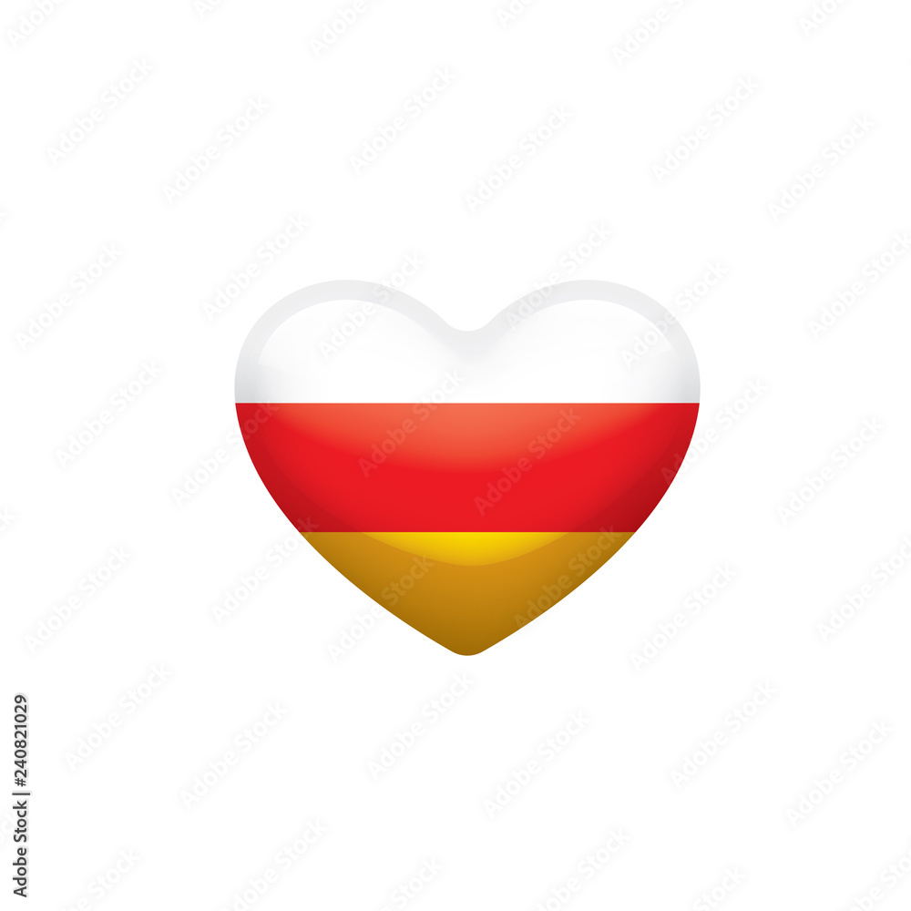 South Ossetia flag, vector illustration on a white background. South Ossetia flag, vector illustration on a white background.