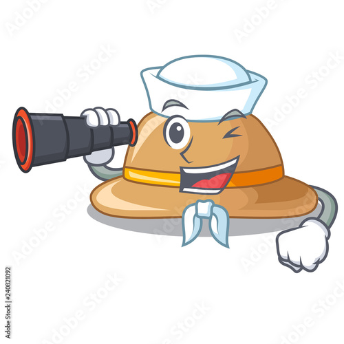 Sailor with binocular cork het located in table chacter