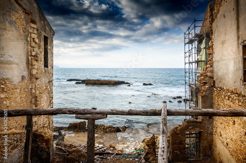 Seascape from a ruined building Crete Greece Europe © bruno135_406