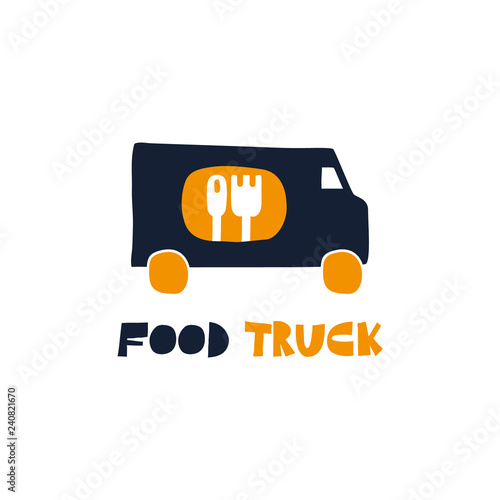 Food truck logo. Vector design