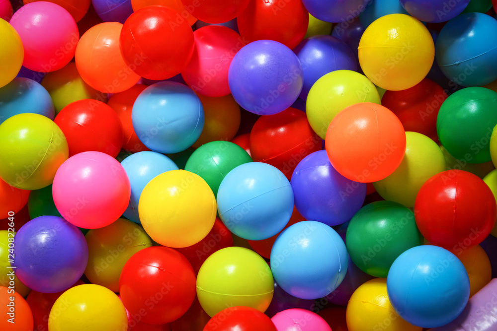 Colorful ball background - Many colorful plastic balls for kids in a playground