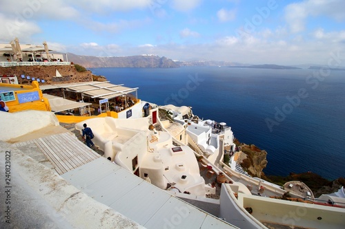 ギリシャ、サントリーニ島のイアの風景