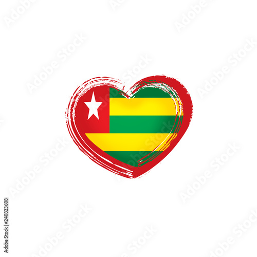 togo flag, vector illustration on a white background.