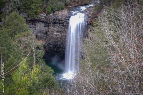 View of Foster Falls from a ridge along the Fiery Gizzard Trail in the Cumberland Plateau in Tennessee. photo