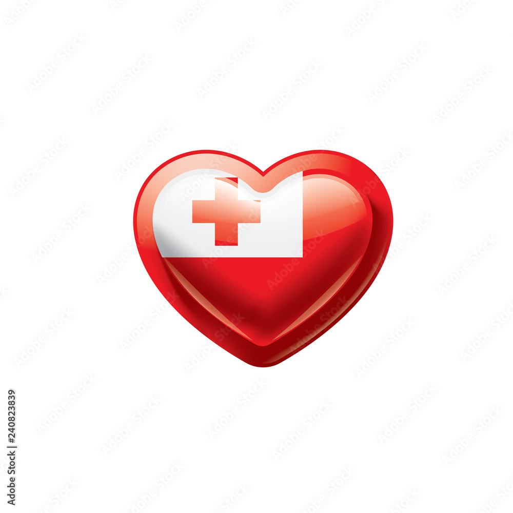 Tonga flag, vector illustration on a white background. Tonga flag, vector illustration on a white background.