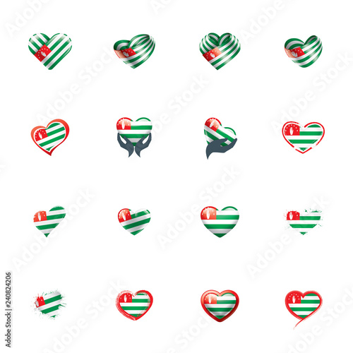 Abkhazia flag, vector illustration on a white background.