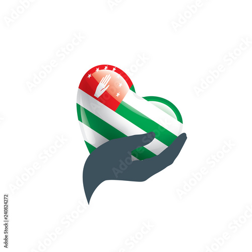 Abkhazia flag, vector illustration on a white background.