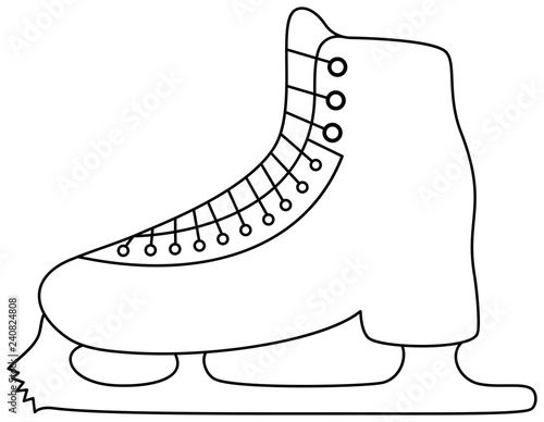 Ice skate icon. Outline vector illustration.