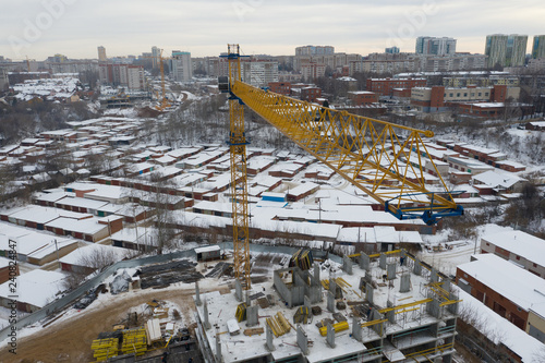 construction site with cranes