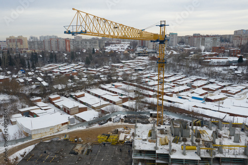 construction site with cranes