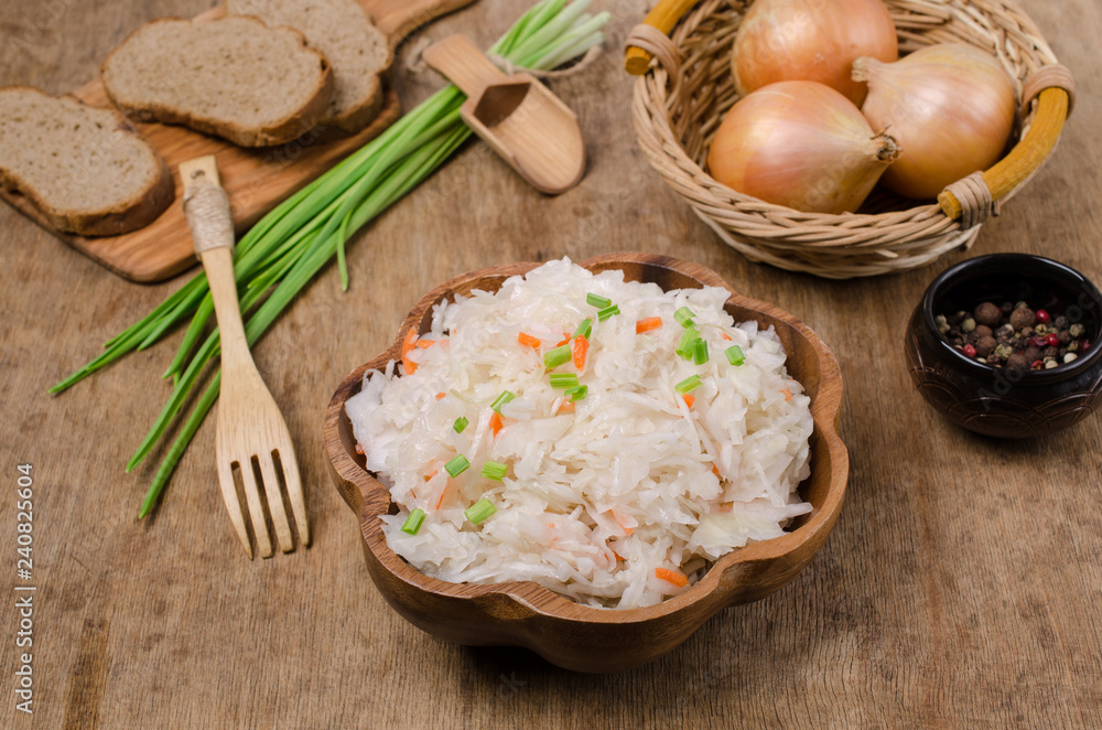 Traditional sauerkraut with carrots Traditional sauerkraut with carrots