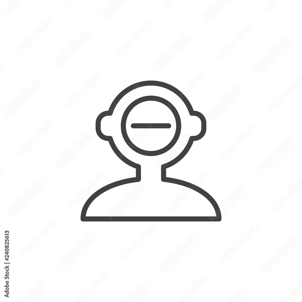 Remove user outline icon. linear style sign for mobile concept and web design. Human head cancel simple line vector icon. Symbol, logo illustration. Pixel perfect vector graphics Remove user outline icon. linear style sign for mobile concept and web design. Human head cancel simple line vector icon. Symbol, logo illustration. Pixel perfect vector graphics