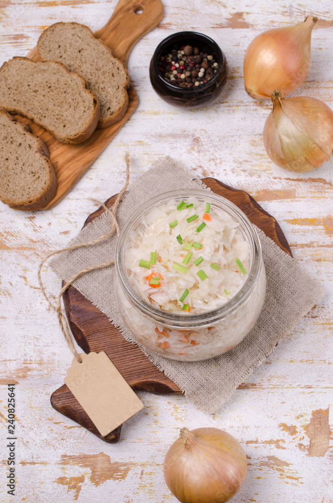 Fototapeta premium Traditional sauerkraut with carrots