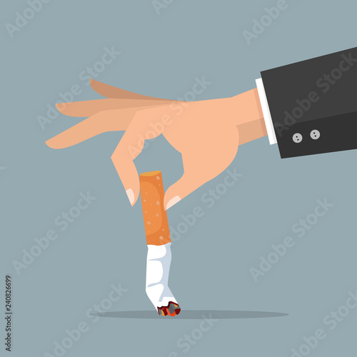 hand extinguishing a Cigarette butt