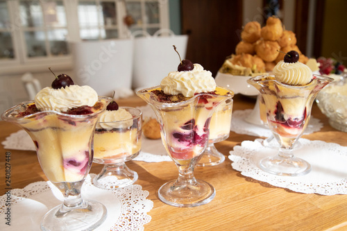 Wallpaper Mural Trifle desserts with kitchen interior Torontodigital.ca