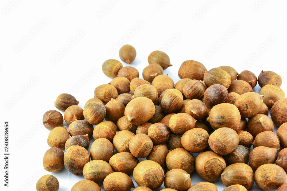 Chestnuts isolated on white background / Chestnuts small in Asia - Castanea sativa Chestnuts isolated on white background / Chestnuts small in Asia - Castanea sativa