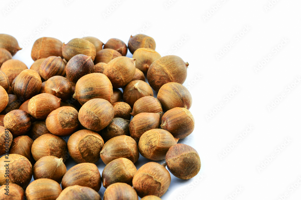 Chestnuts isolated on white background / Chestnuts small in Asia - Castanea sativa Chestnuts isolated on white background / Chestnuts small in Asia - Castanea sativa
