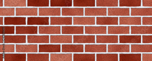 Red brown brick wall abstract background. Texture of bricks. Realistic illustration © zenobillis