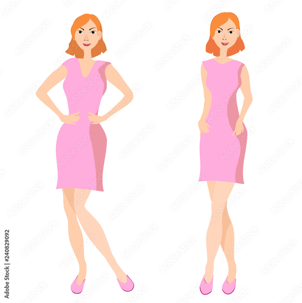 Businesswoman character in different poses Businesswoman character in different poses