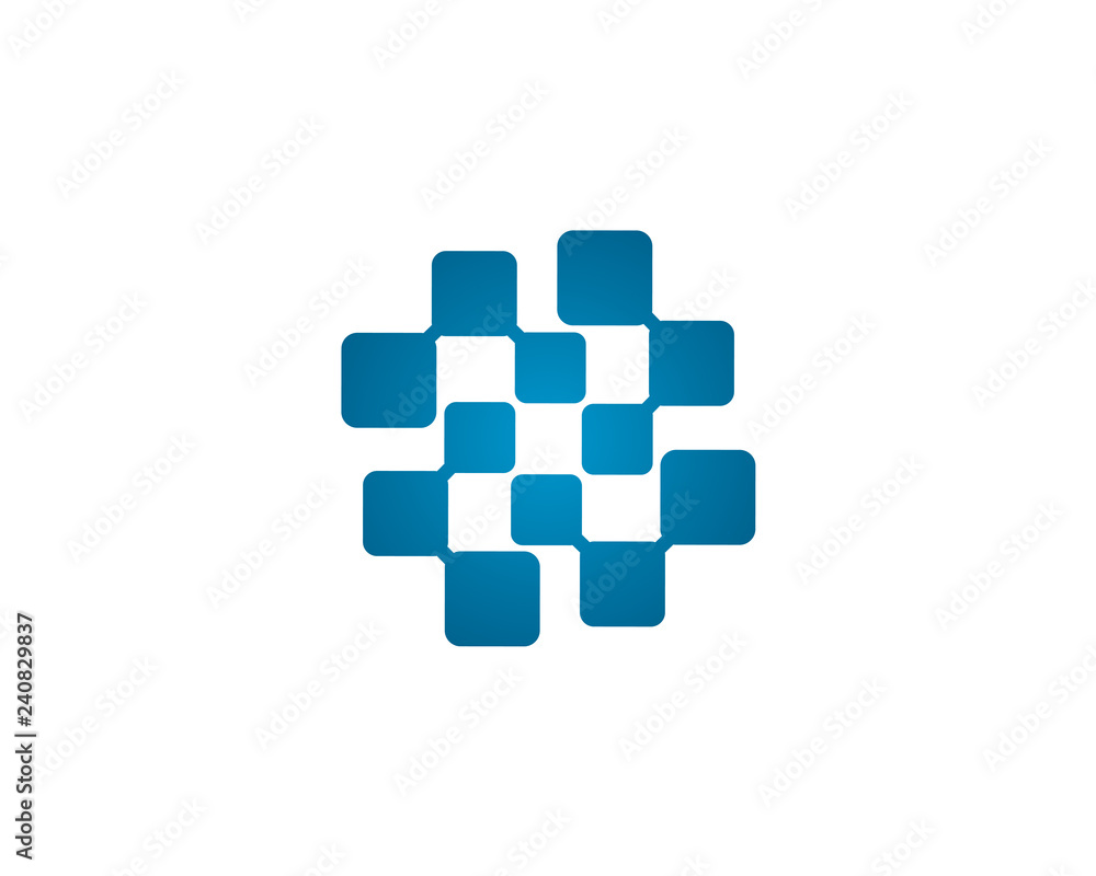 Abstract blue technology logo template Abstract blue technology logo template