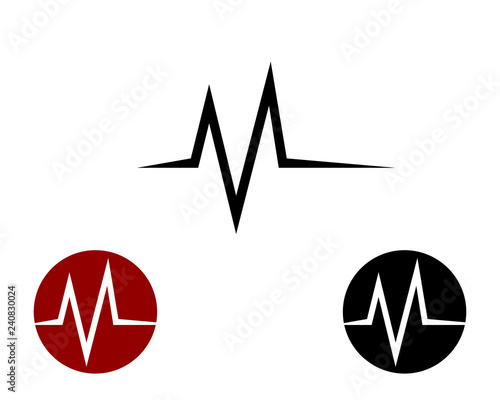 M letter heartbeat logo icon template