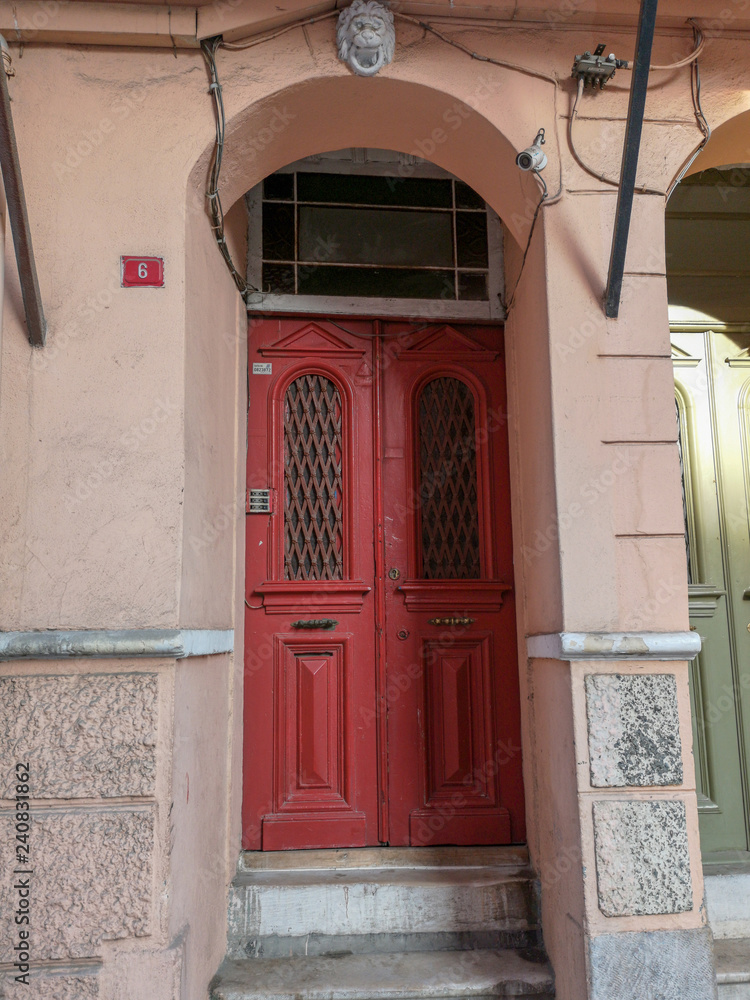 Old doors in istanbul Balat, Turkey