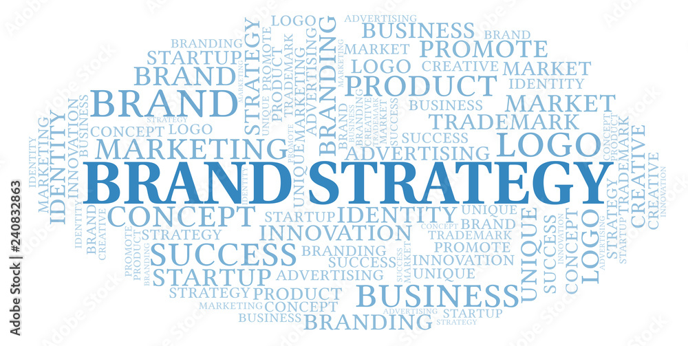 Fototapeta premium Brand Strategy word cloud.