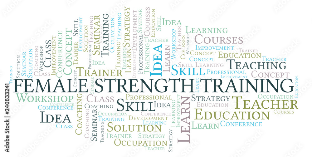 Fototapeta premium Female Strength Training word cloud.