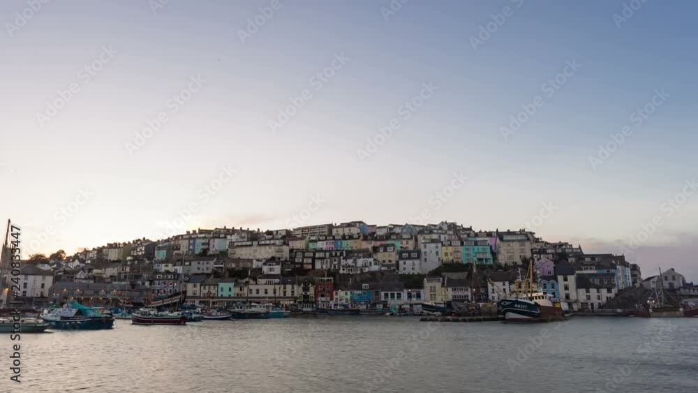 4K Timelapse at Dartmouth harbor Devon on the River Dart Kingswear side in clear sky day 4K Timelapse at Dartmouth harbor Devon on the River Dart Kingswear side in clear sky day