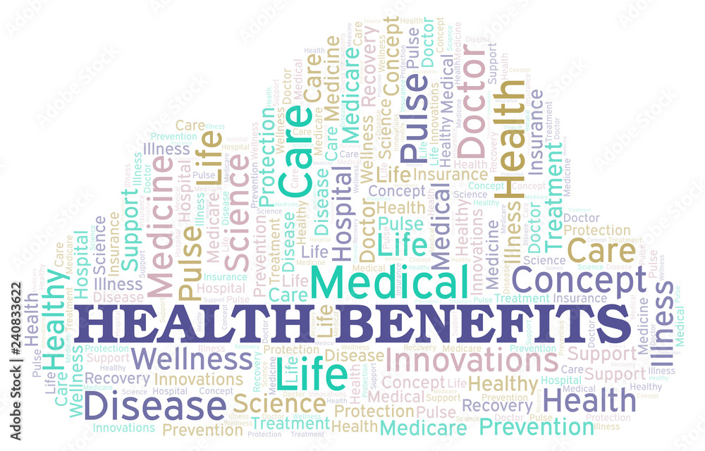 Fototapeta premium Health Benefits word cloud.