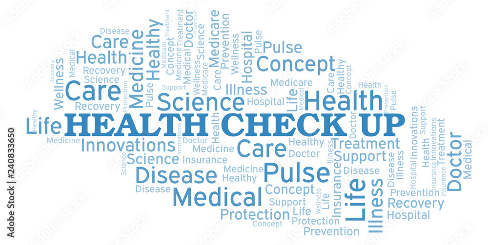 Health Check Up word cloud. Health Check Up word cloud.