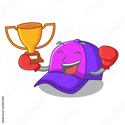 Boxing winner baseball cap in shape cartoon beautiful