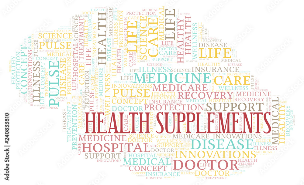 Obraz premium Health Supplements word cloud.