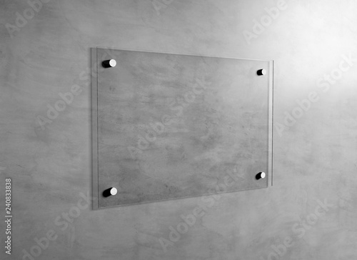 Mock up of a plate glass sign photo