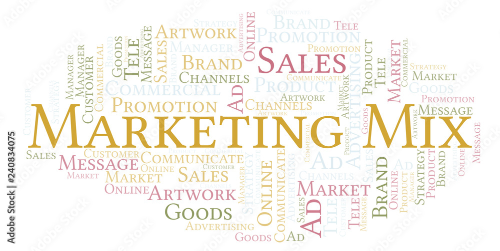 Word cloud with text Marketing Mix. Word cloud with text Marketing Mix.