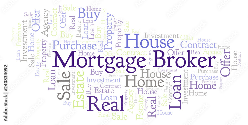 Obraz premium Mortgage Broker word cloud.