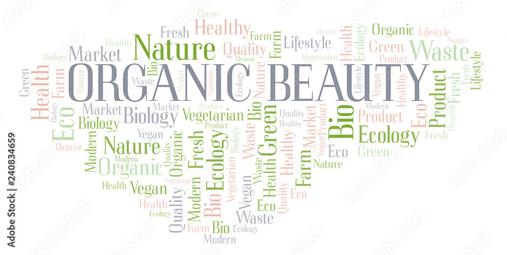 Obraz premium Organic Beauty word cloud.