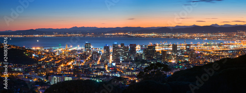 Night Cape Town. Panoramic view