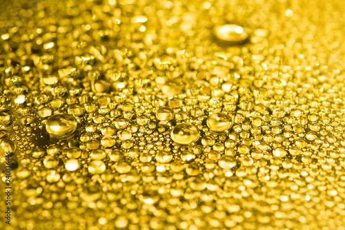 Gold water drops background
