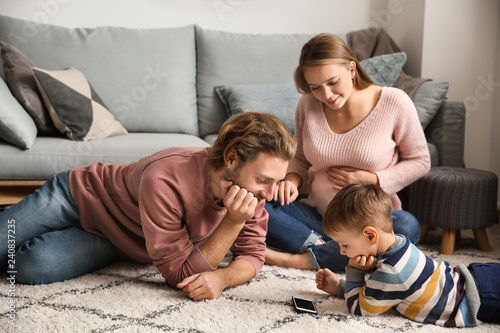 Happy family spending time ...