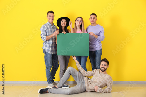 Young people with blank pos...