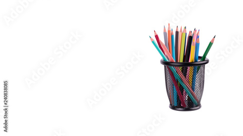 Colourful pencils isolated on white