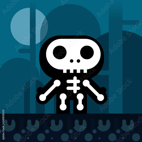 Squelette flat design 