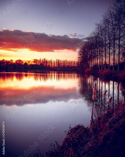 sunset over lake © Niels