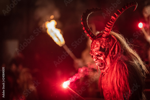 Krampus. Christmas devils. Flames. Fire. Waiting for San Nicolò