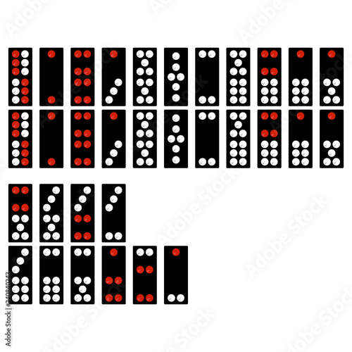 Set of monochrome icons with Chinese dominoes for your design 