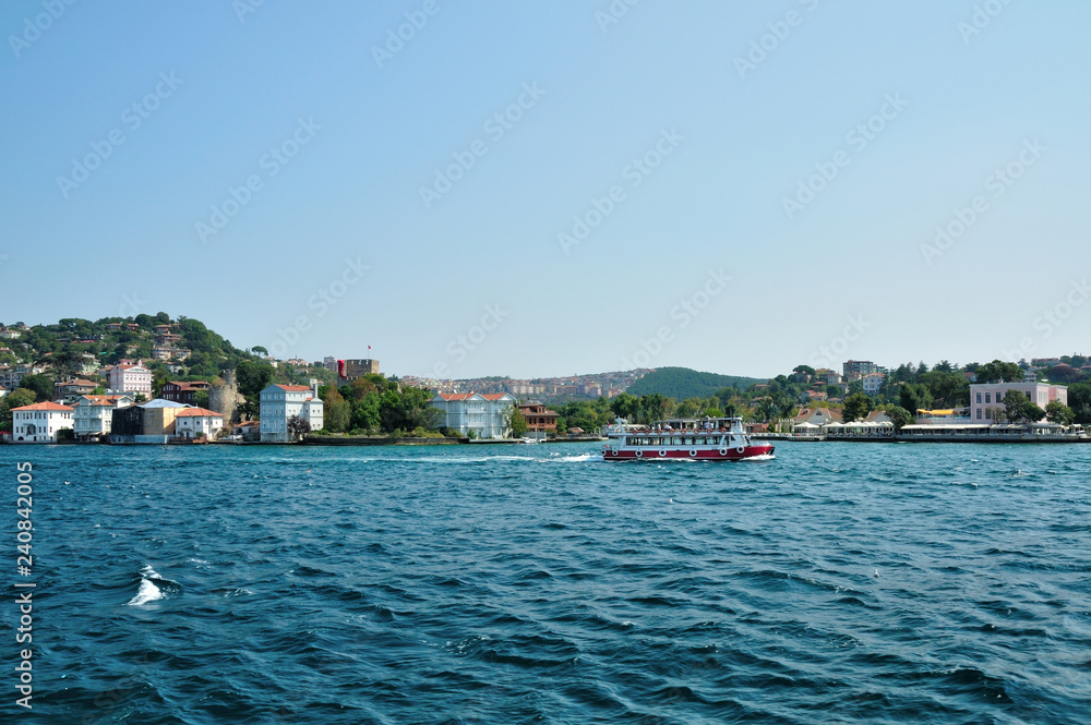 A Red Ship Crossing the Bosphorus
